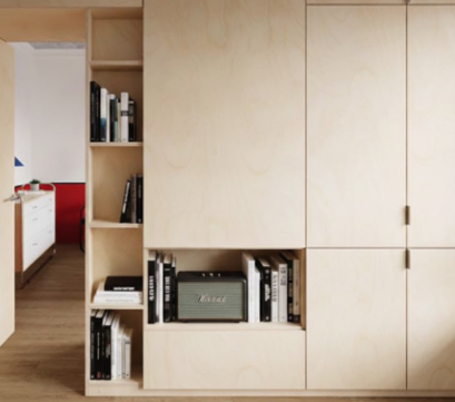 Modern wooden wardrobe